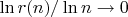 $\ln r(n)/\ln n \to 0$