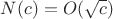 $N(c)=O(\sqrt{c})$