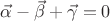 $\vec{\alpha}-\vec{\beta}+\vec{\gamma}=0$