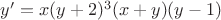 $y'=x(y+2)^3(x+y)(y-1)$