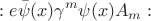 $$:e\bar{\psi}(x)\gamma^m\psi(x)A_m:$$