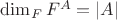 $\dim_FF^A=|A|$