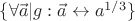 $\{\forall \vec a|g: \vec a\leftrightarrow a^{1/3}\}$