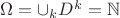 $\Omega = \cup \limits _k D^k=\mathbb N$