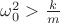 $\omega_0^2>\frac k m$