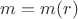 $m=m(r)$