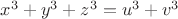 $x^3+y^3+z^3=u^3+v^3$
