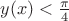 $ y(x)< \frac{\pi}{4}$