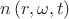 $n\left( r,\omega ,t\right)$