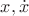 $x, \dot{x}$ $x, \dot{x}$