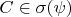 $C \in \sigma(\psi)$