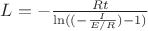 $L = -\frac{Rt}{ \ln( (-\frac{I}{E/R})-1 )}$