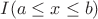 $I(a\le x\le b)$