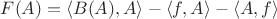 $F(A)=\langle B(A),A \rangle- \langle f,A \rangle - \langle A,f \rangle$