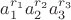 $a_1^{r_1} a_2^{r_2} a_3^{r_3}$