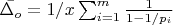 $\bar{\Delta_o}=1/x \sum_{i=1}^{m}{\frac {1} {1-1/p_i}}$