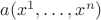 $a(x^1,\ldots,x^n)$