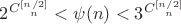 $2^ {C^{[n/2]}_{\;\;\;n}}<\psi(n) < 3^ {C^{[n/2]}_{\;\;\;n}}$