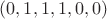 $(0,1,1,1,0,0)$