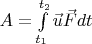 $A=\int\limits_{t_1}^{t_2}\vec{u}\vec{F}dt$
