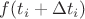 $f(t_i + \Delta t_i)$