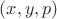 $(x, y, p)$