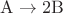 $\mathrm{A} \rightarrow 2 \mathrm{B}$