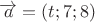 $\overrightarrow{a} = (t;7;8)$