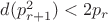 $d(p^2_{r+1}) < 2p_{r}$