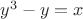 $y^3-y=x$