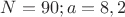$N=90;a=8,2$