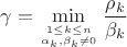 $\gamma=\min\limits_{1\le k\le n\atop \alpha_k,\beta_k\ne 0}\dfrac{\rho_k}{\beta_k}$