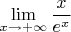 $$
\lim_{x\to +\infty}\frac{x}{e^x}
$$