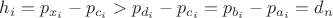 $h_i=p_{x_i}-p_{c_i}>p_{d_i}-p_{c_i}=p_{b_i}-p_{a_i}=d_n$