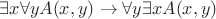 $\exists x \forall y A(x,y)\to \forall y \exists x A(x,y)$