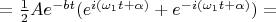 $=\frac{1}{2}Ae^{-bt}{(e^{i(\omega_1t+\alpha)}+e^{-i(\omega_1t+\alpha)})}=$