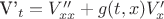 V'_t = V''_{xx} + g(t, x) V'_x