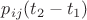 $p_{ij}(t_2-t_1)$