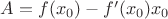 $A=f(x_0)-f'(x_0)x_0$