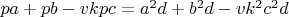 $pa+pb-vkpc=a^2d+b^2d-vk^2c^2d$