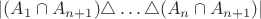 $|(A_1\cap A_{n+1})\triangle \ldots \triangle (A_n\cap  A_{n+1})|$