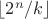 $\lfloor 2^n/k\rfloor$