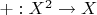 $+: X^2 \to X$
