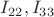 ${I}_{22}, {I}_{33}$