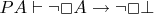 $PA \vdash \neg \Box A \rightarrow \neg \Box \bot$