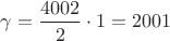 $\gamma=\dfrac{4002}{2}\cdot 1=2001$