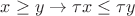 $x\ge y\to \tau x\le \tau y$