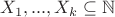 $X_1,...,X_k \subseteq \mathbb{N}$