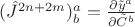 $(\hat{J}^{2n+2m})^{a}_b=\frac{\partial \tilde{y}^a}{\partial \tilde{C}^b}$