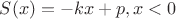$S(x)=-kx+p, x<0$